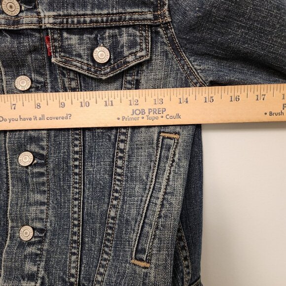 Levis Denim Jacket Trucker Blue Jean Womens Size Small Button Up 57511 - Picture 10 of 14